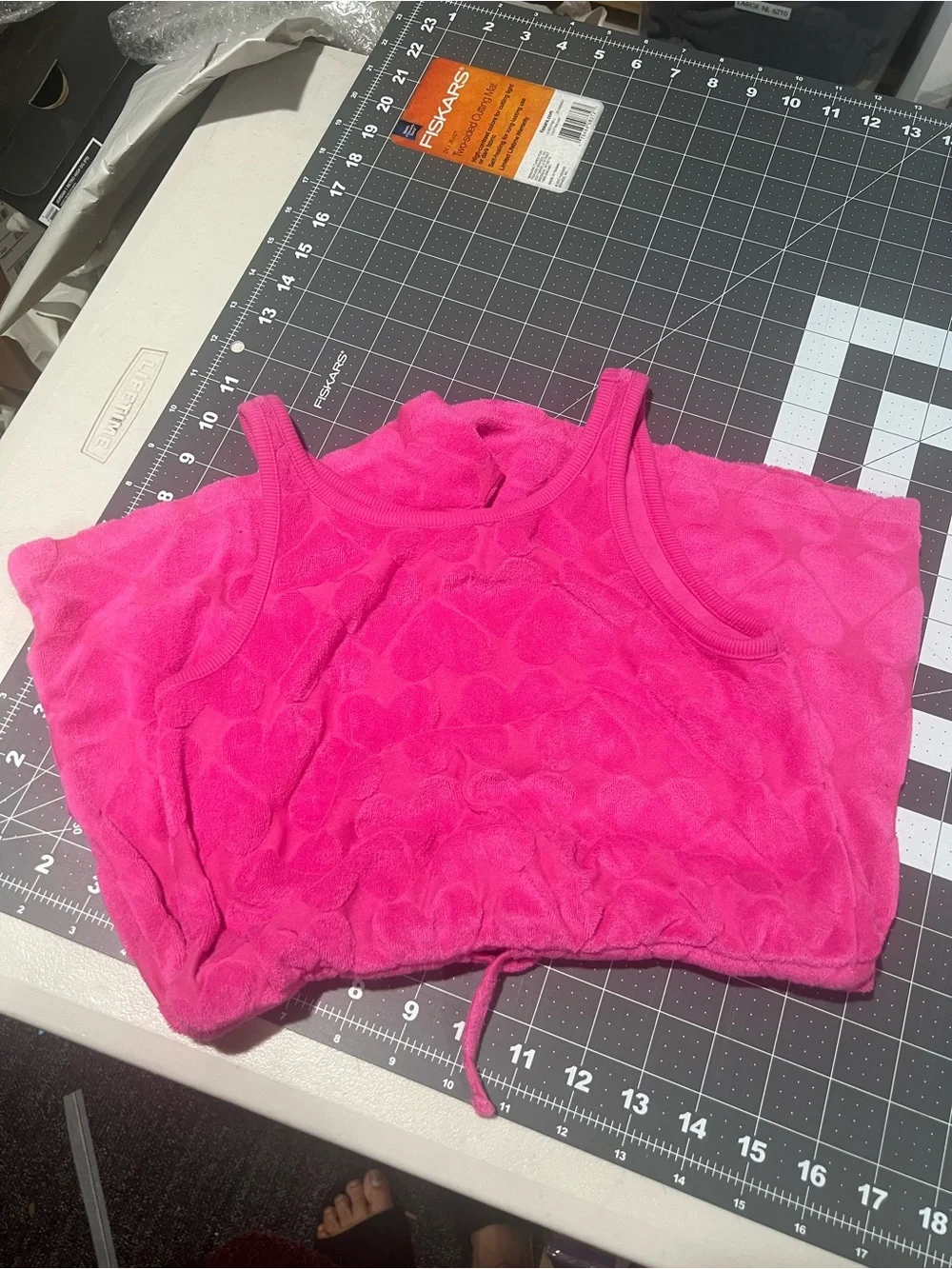 Old Navy Girls Sleeveless Terry Cinched Waist Romper PINK